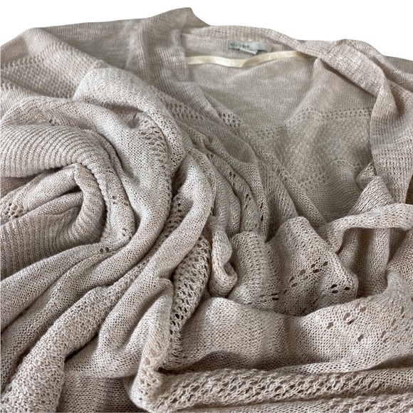 EST. 1946 Crochet Cardigan Sweater Beige Womens Size L Breathable Open Front. - Picture 15 of 15